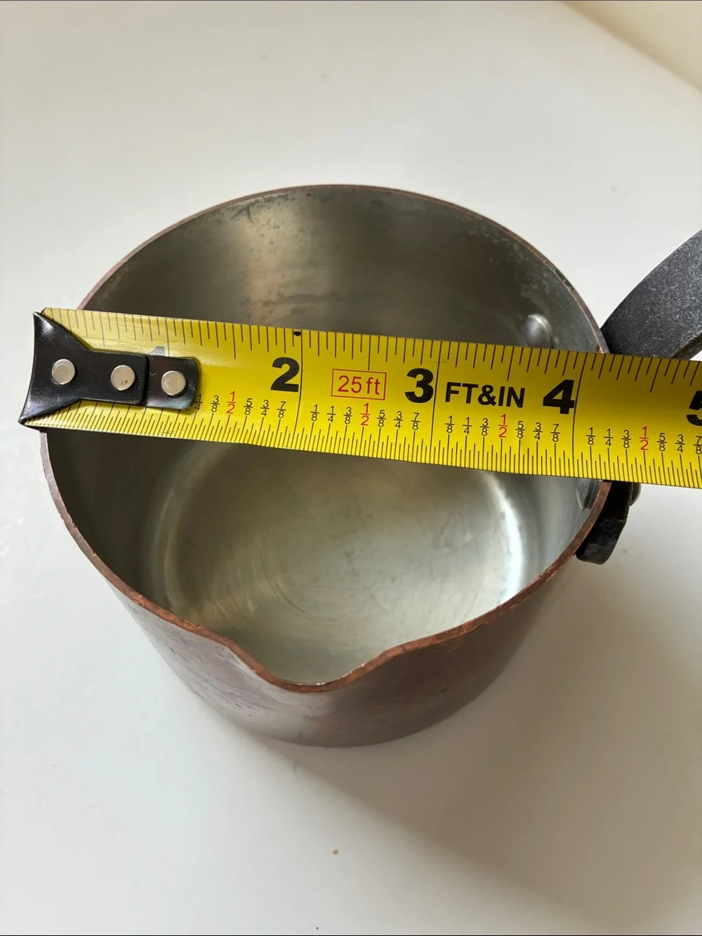 Vintage Baumalu France Copper Saucepan Cast Iron Handle